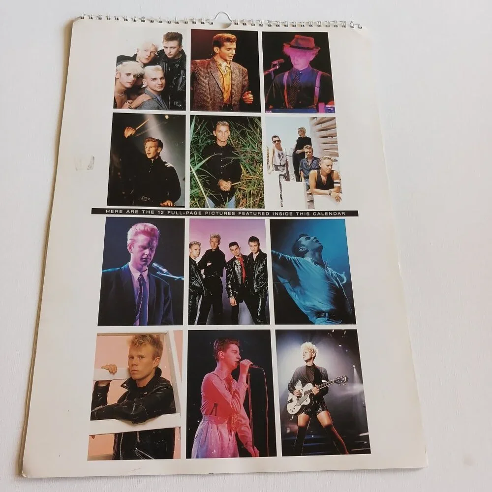 Vintage DEPECHE MODE Group Large 12 Color Photo Picture Poster Calendar 1992